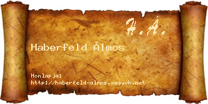 Haberfeld Álmos névjegykártya